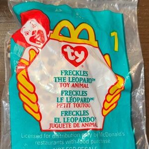 SEALED RARE ERRORS - TY Teenie Beanie Baby - McDonalds- #1 Freckles the Lepoard